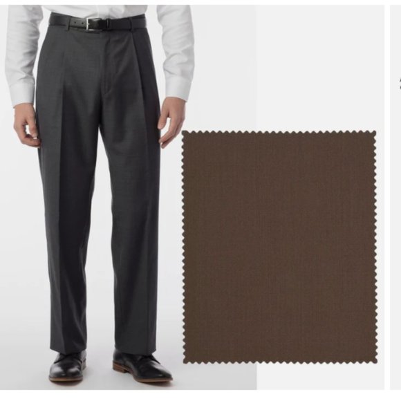 BALLIN Classic Super 120 Wool Comfort EZE Flat Front Men's Luxe Dress Pant 36